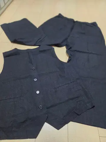 GU 베스트와 팬츠 셋업 3XL 블랙