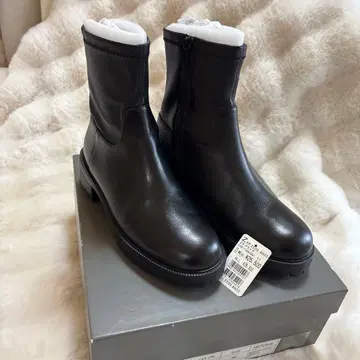 nouer. 가죽 블랙 숏부츠, 38