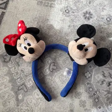 홍콩 디즈니랜드 미키&미니 커스터마이즈 머리띠 파랑