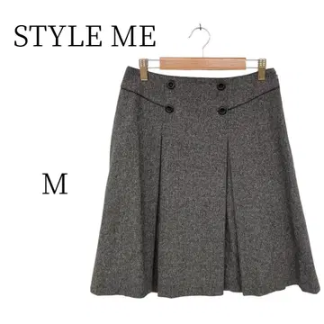 STYLE ME 그레이 플리츠 스커트 M