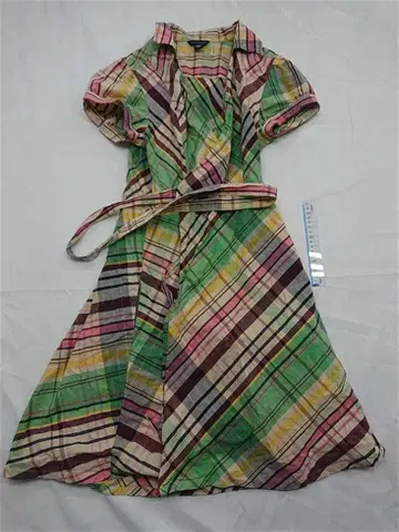 타미힐피거 체크 무늬 원피스 벨트 포함 S 여성용