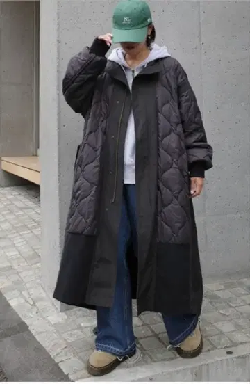 CIAOPANIC TYPY etsinta 절개 맥시 밀리터리 코트 블랙