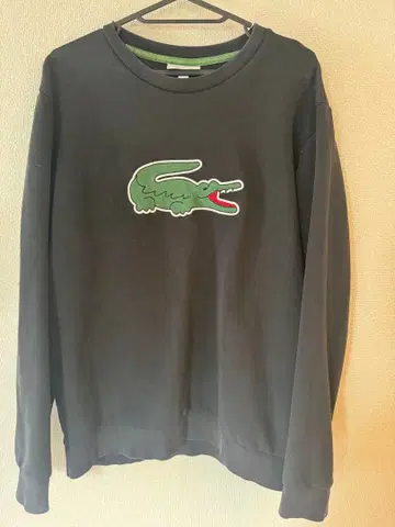 LACOSTE 블랙 맨투맨 US L