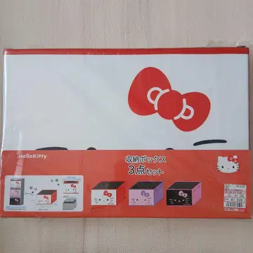 헬로키티 수납 박스 3세트 BOX 컬러 박스 케이스 부직포