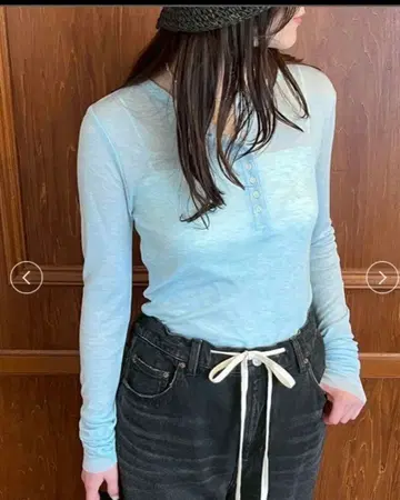 Mila Owen 울 혼방 헨리넥 시어 아론 T