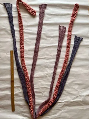 핑크 보라색 그레이 3색 스카프