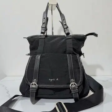 에네스베 2way 토트백 나일론 스티치 블랙