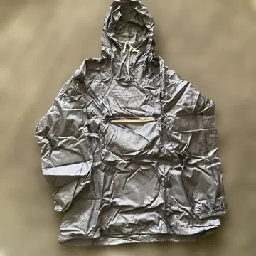 네이비 후드 부착 나일론 아우터