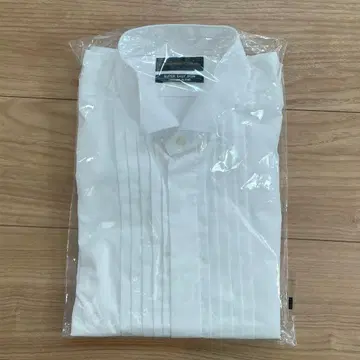 신랑 화이트 플리츠 포멀 셔츠 L