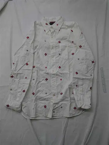 타미힐피거 꽃무늬 자수 셔츠 화이트 S 남성용