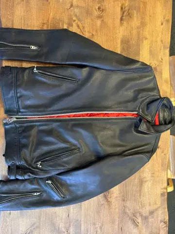 블랙 가죽 라이더 자켓