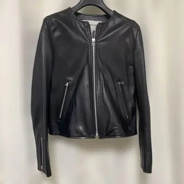 Ray BEAMS 블랙 레더 재킷