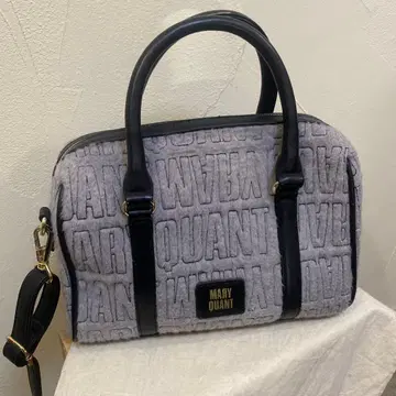MARY QUANT 로고 핸드백 그레이