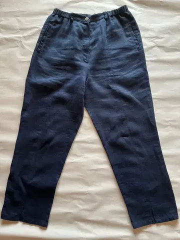 다크 블루 캐주얼 팬츠 허리밴딩