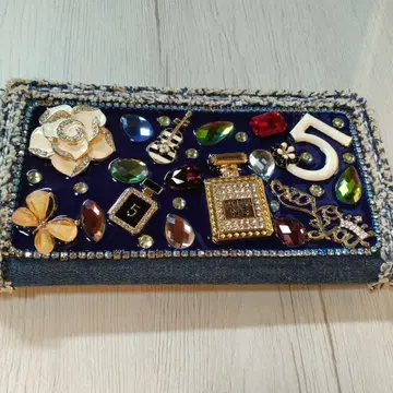 데님 장식 장지갑