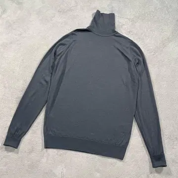 존스메들리 터틀넥 니트 스웨터 울 블루 그레이 M