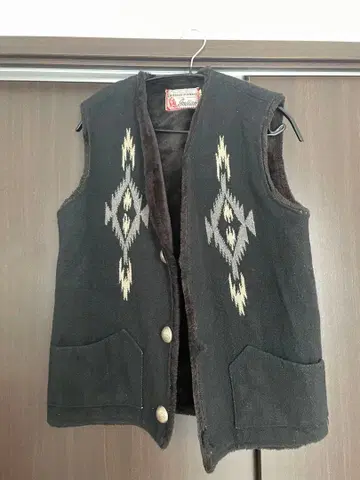 Indian 치마요 패턴 울 베스트 사이즈 40