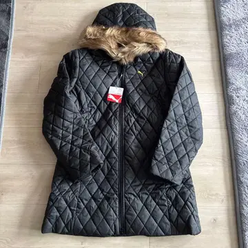 새상품 Puma 퀼팅 패딩 자켓 블랙 퍼 포함 다운