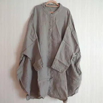 rehellinen 린넨 100% 그레이 오버 사이즈 셔츠
