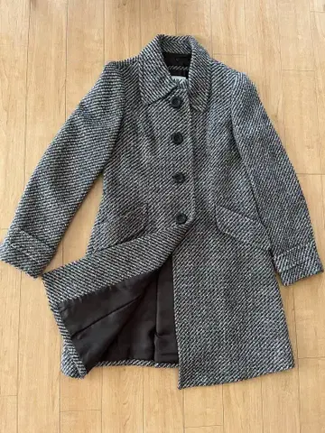 MK MICHEL KLEIN 트위드 롱 코트