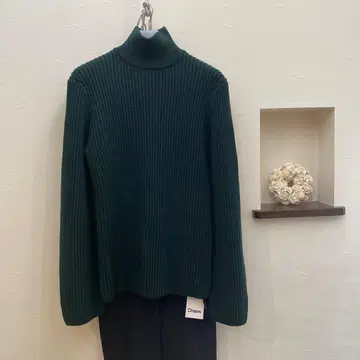 Chaos 그루시안 니트 풀오버 다크 그린 울