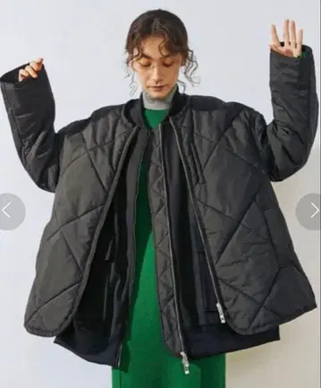 시착만 한 상품! UN3D. 레이어드 퀼팅 블루종 정가 52800엔