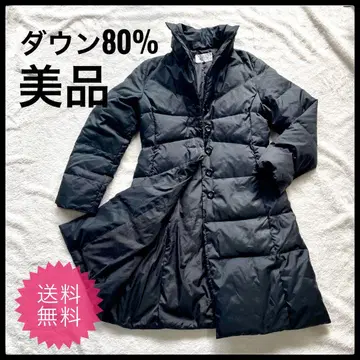 [새상품급] 자유구 다운 코트 다운 80% A라인 스탠드 카라 블랙