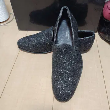 블랙 글리터 슬립온 슈즈 41