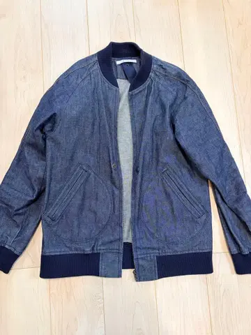 다크 데님 봄버 자켓 젬블