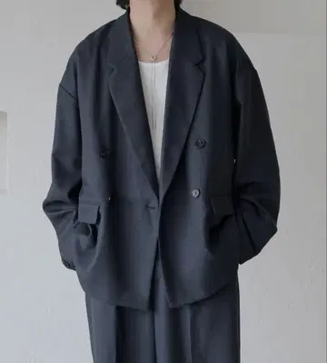 epnok 더블 테일러드 멜란지 자켓