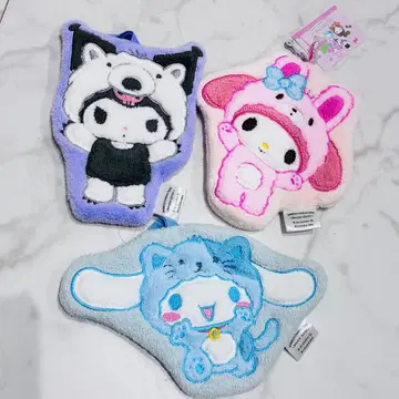 산리오 타월 마스코트 3개 세트 택 포함