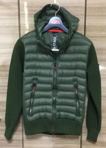 G-Stage 후드 부착 다운 자켓 올리브 그린