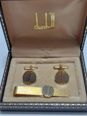 던힐 dunhill 골드 메탈 커프스 넥타이핀 세트