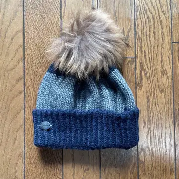 Calimar 퍼 니트 모자 그레이 네이비