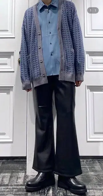 그레이 니트 가디건 L 사이즈