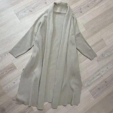 울 100% 롱 가디건 라이트 베이지