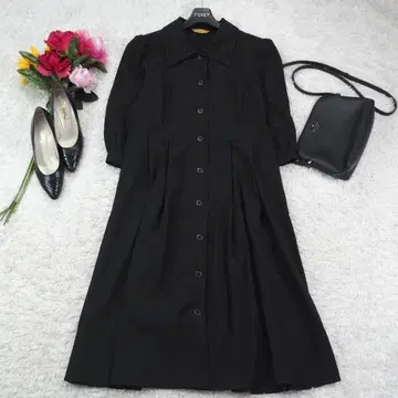 G9800*모토마치 제라르 A라인 셔츠 원피스 블랙 11