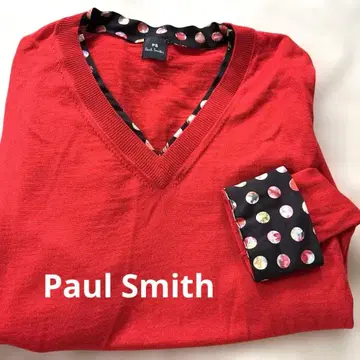 [ 고품질 ] PS Paul Smith 폴스미스 V넥 니트 여성용 주홍색