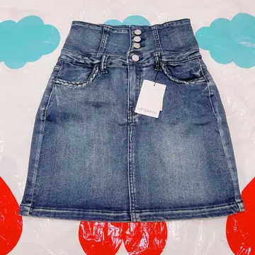 LIP SERVICE 립 서비스 로프 엣지 디자인 데님 스커트