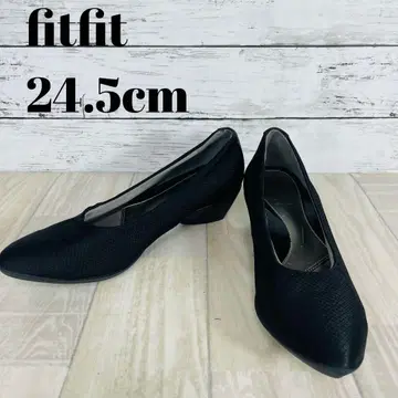 [ 새상품급 ] fitfit 블랙 스틸레토 펌프스 24.5cm