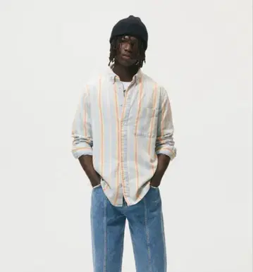 ZARA 멀티 스트라이프 남성용 코튼 셔츠