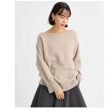 BABYLONE 울 캐시미어 보트넥 풀오버