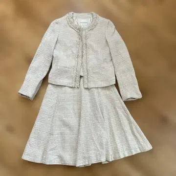 KUMIKYOKU 베이지 트위드 수트 세트 사이즈 1