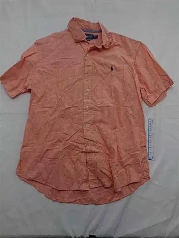 랄프 로렌 커스텀 핏 반팔 셔츠 오렌지 계열 L 남성용