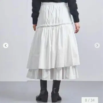 새상품급 유나이티드 애로우즈 [ 38=M ] P캉캉 스커트 화이트