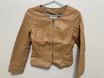 STRAWBERRY-FIELDS 베이지 가죽 자켓