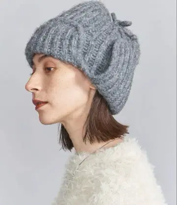 귀달린 니트 캡 뷰티 앤 유스 그레이 비니