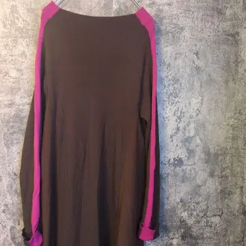 이소재 MIX 사이드 라인 롱 원피스 나이스 컬러 루즈핏 스트레치