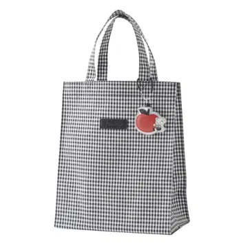 파밀리아 세로형 토트백 모노톤 깅엄 체크