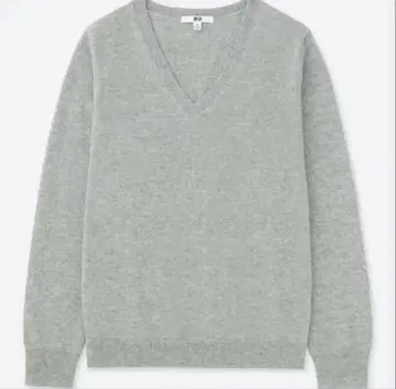 UNIQLO 여성용 캐시미어 V넥 스웨터 S 라이트 그레이